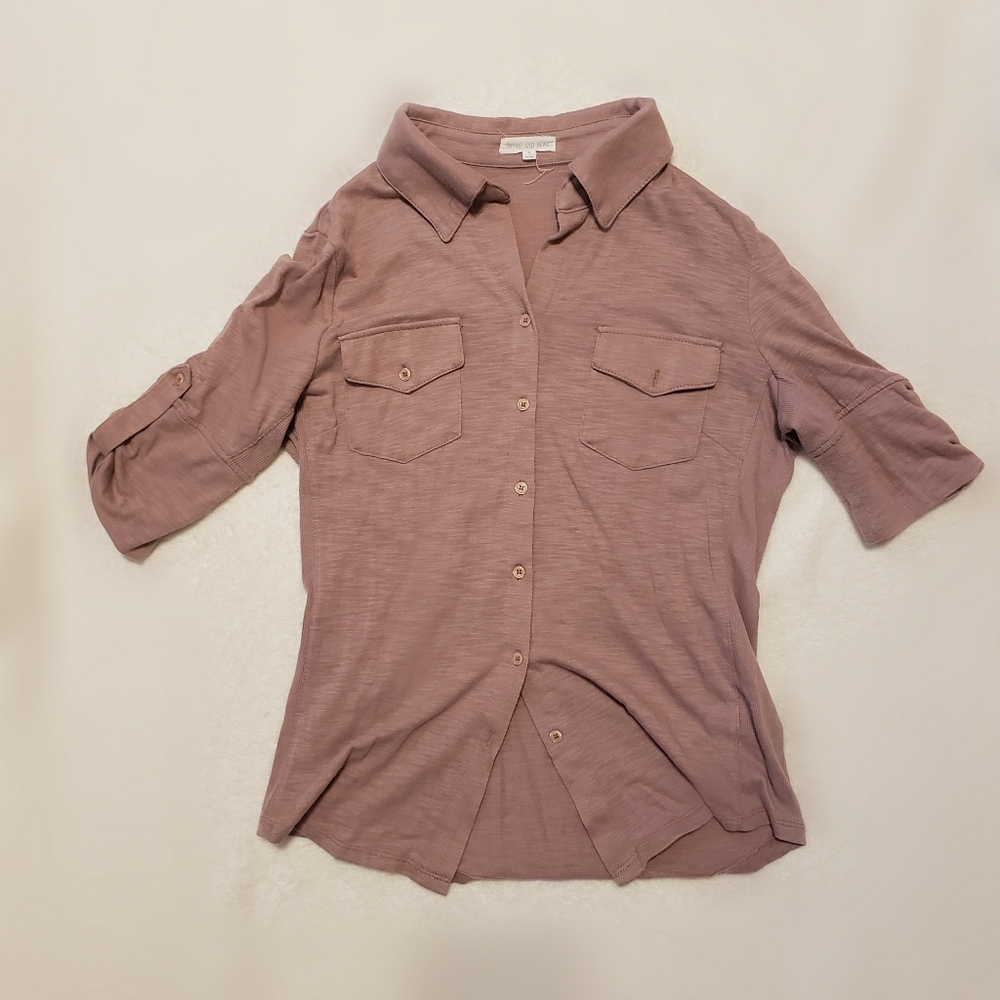 cute button up cuffed t-shirt